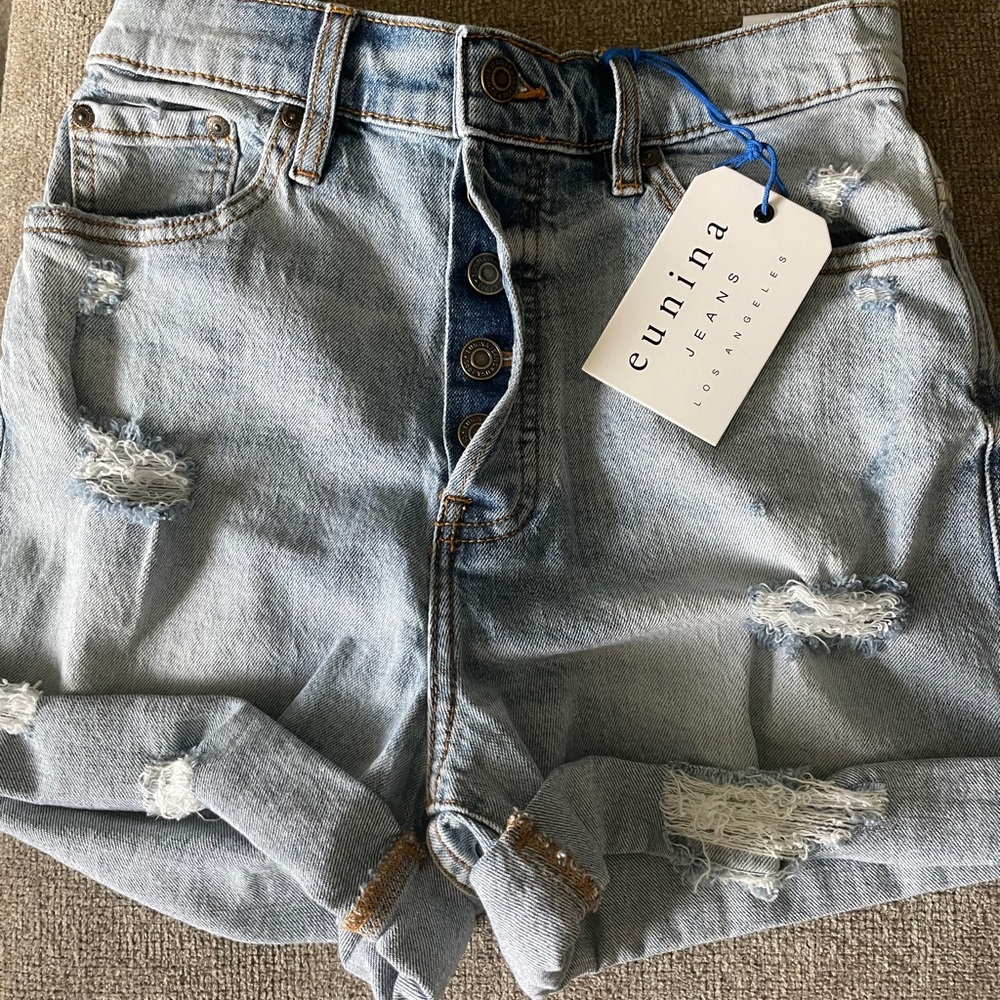 High rise jean shorts